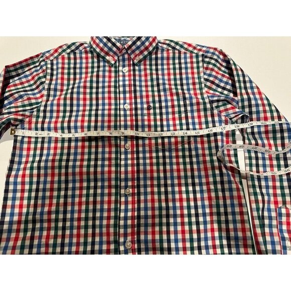 EUC IZOD Boys Button Down L/S Holiday Christmas Dress Shirt Plaid Large 14/16 - Picture 6 of 13